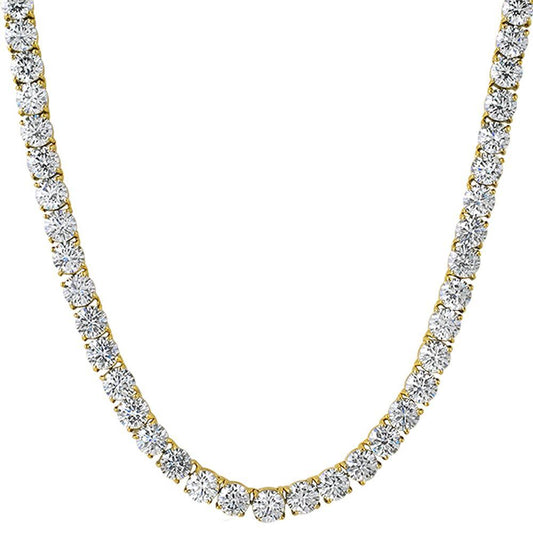 6MM CZ Gold Steel 1 Row Hip Hop Tennis Chain