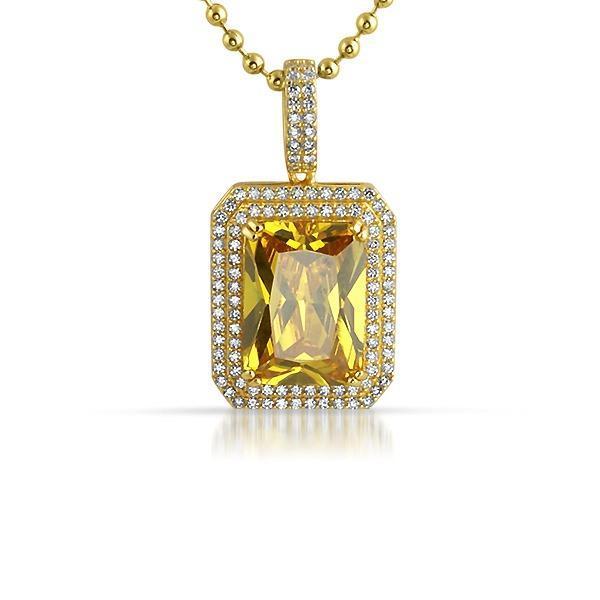 .925 Silver Double Bling Canary Gem Pendant