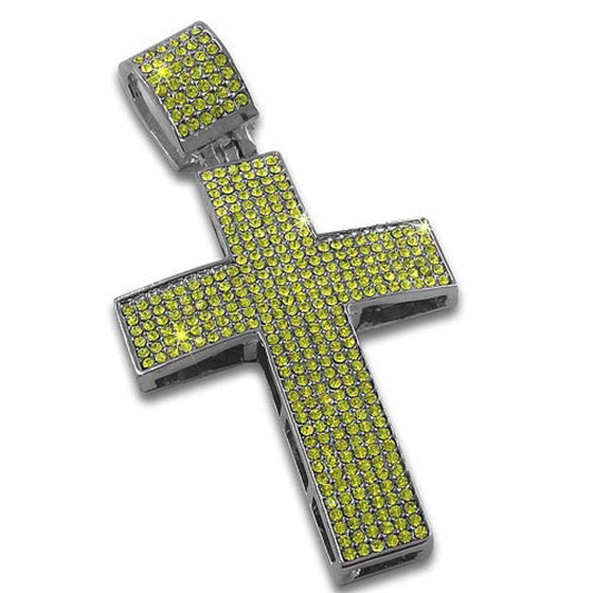 Canary Rhodium Hip Hop Cross