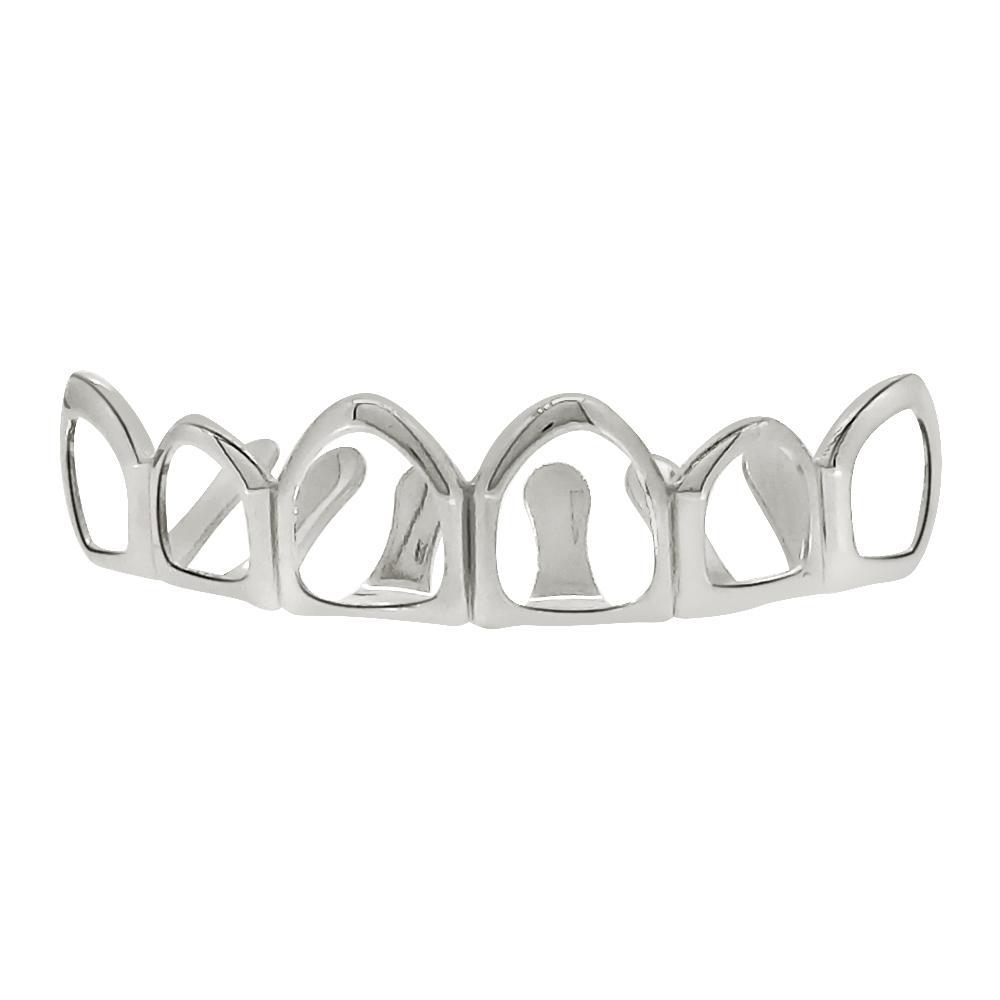 Silver Grillz 6 Outline Teeth Top