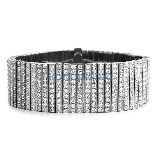 Custom 10 Row 316L Stainless Steel Bling Bling Bracelet