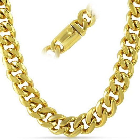 IP Gold Miami Cuban 316L Chain 15MM Box Clasp