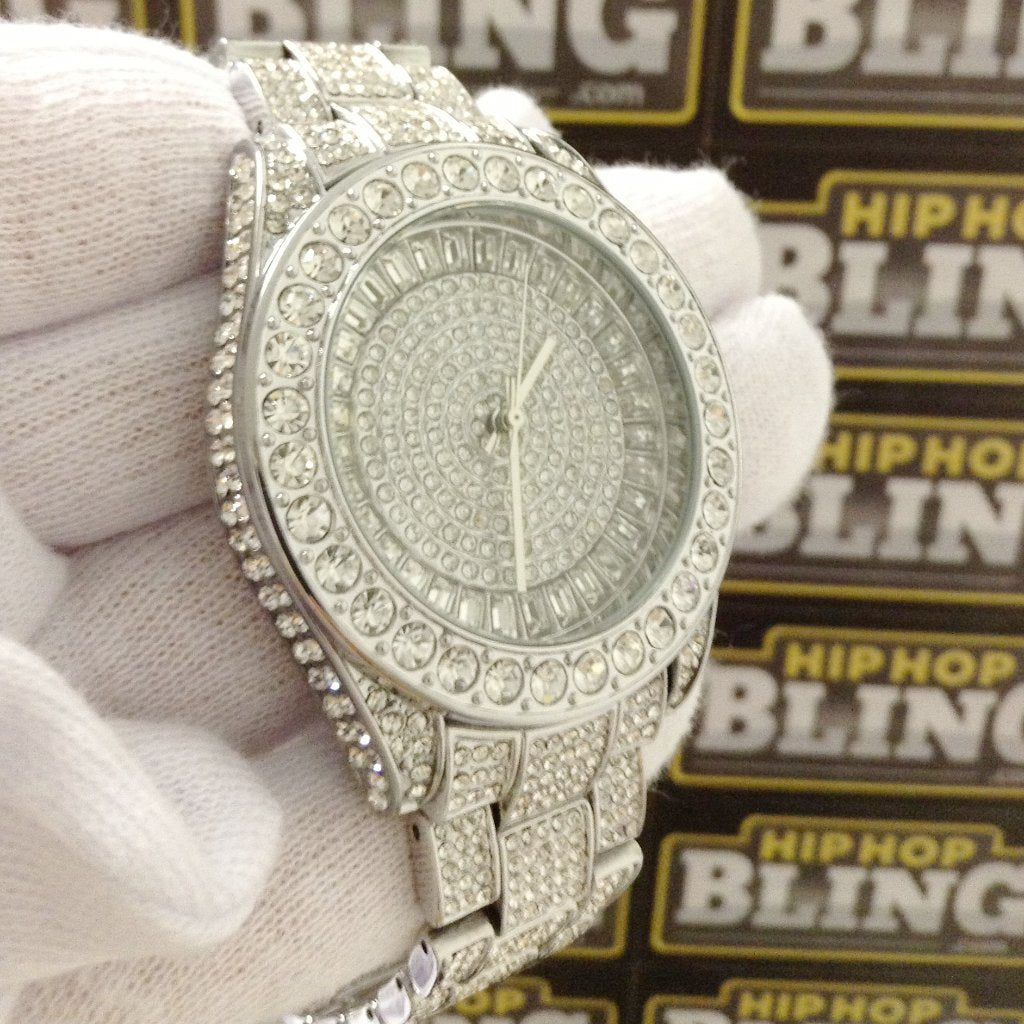 Platinum Custom Bling Bling Watch 41MM