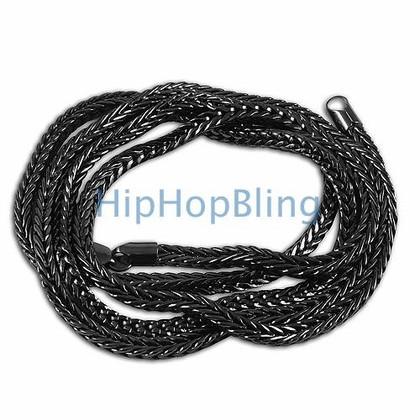 4mm Foxtail Franco Black Hip Hop Chain