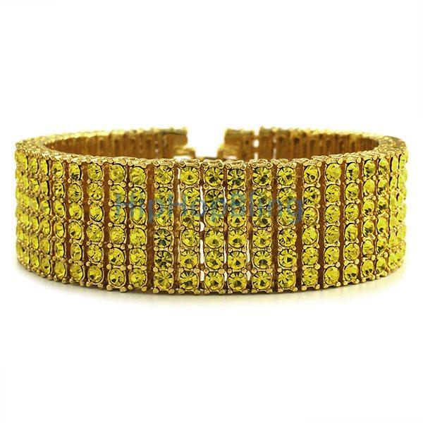 Exclusive All Canary Bling 6 Row Gold Bracelet