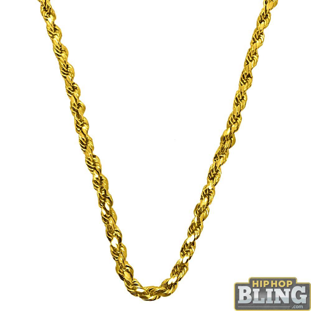 10K Yellow Gold Diamond Cut 3.5MM French Rope Chain