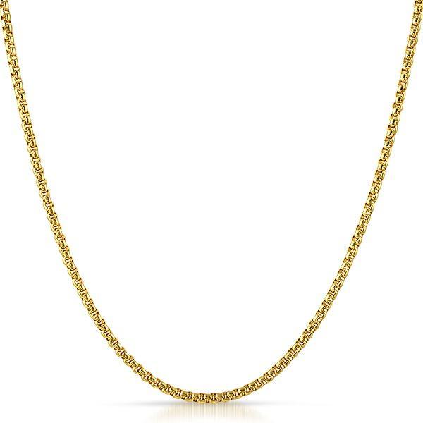 Rounded Box Gold Stainless Steel Chain