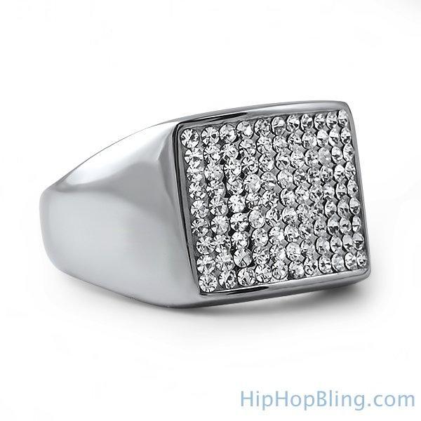 Players Bling Stainless Steel Hip Hop Ring