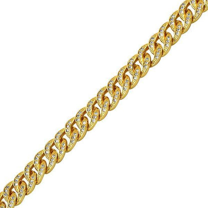 Miami Cuban CZ 8MM Gold Bling Bling Chain