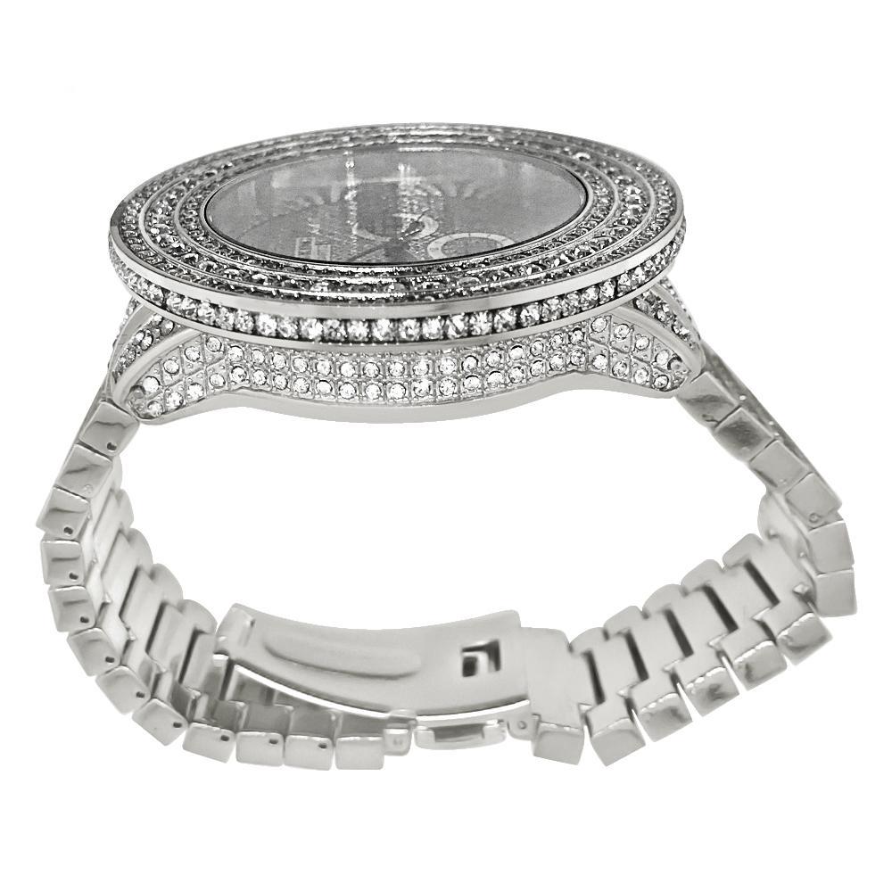 Bling Bling Big Bezel 60MM Rhodium Hip Hop Watch