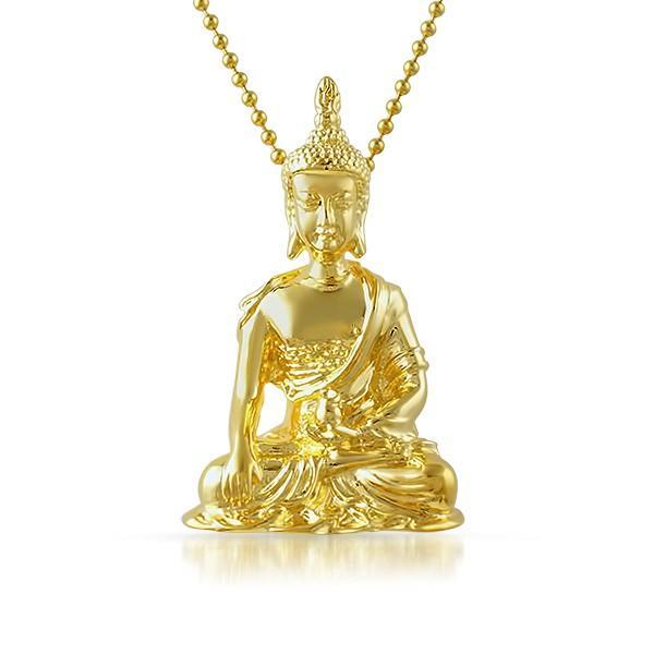 Buddha Sitting Gold 3D Detailed Pendant