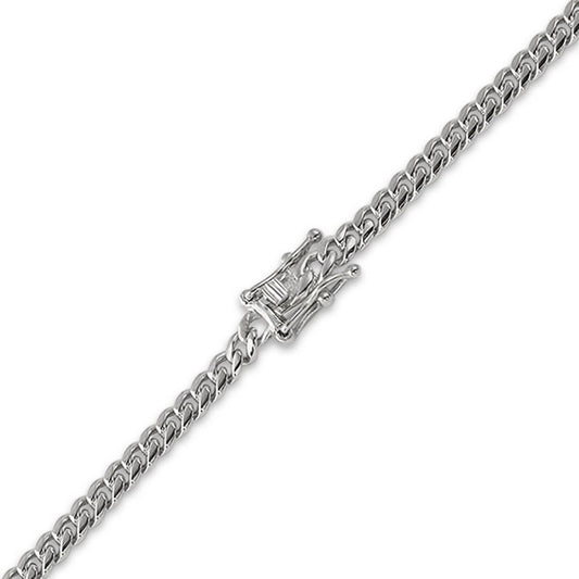 4MM Miami Cuban Steel Bracelet Triple Lock