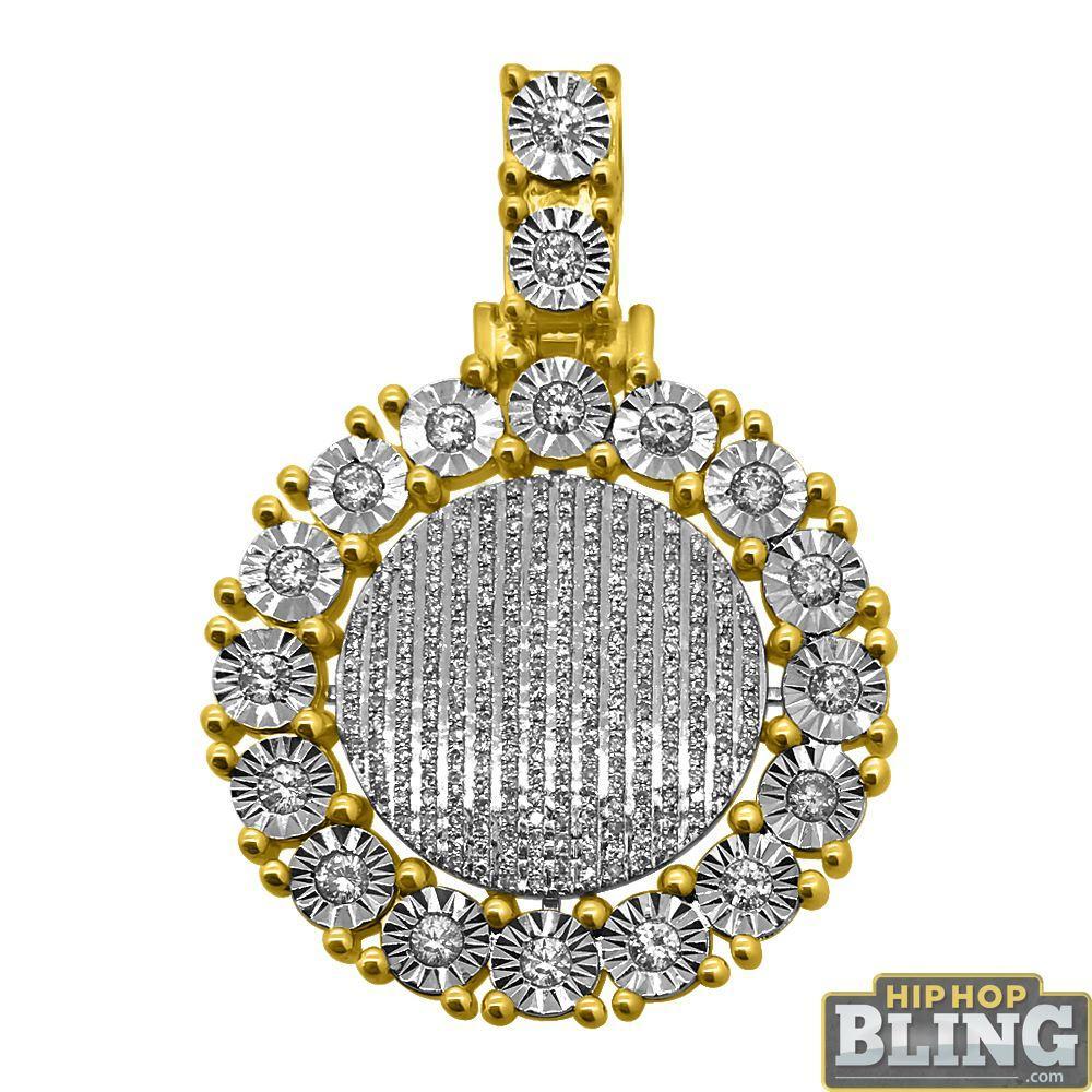 10K Gold Cluster Medallion Fanook 1.50cttw Diamonds