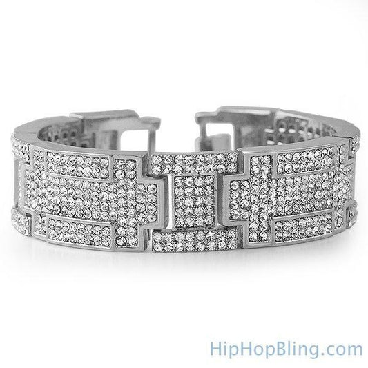 Bling Bling Bracelet Rhodium Blocks of Ice