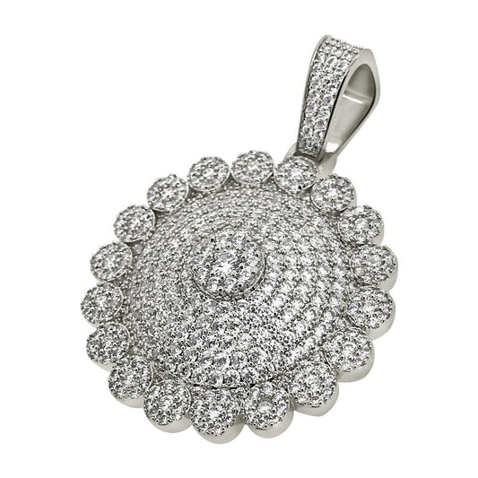 Cluster Mega Bling Rhodium CZ Medallion