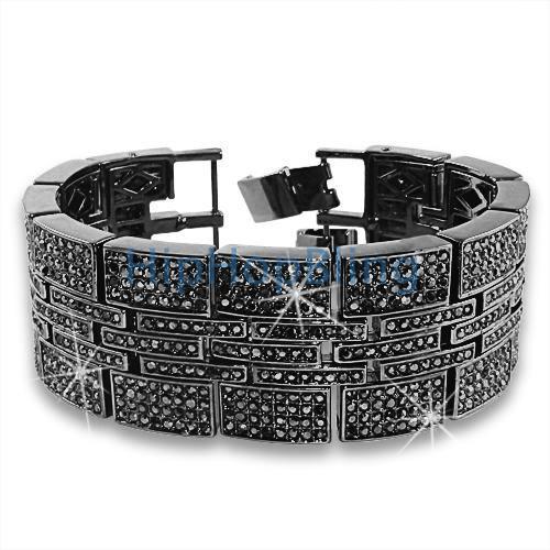 Jumbo Multi Ice Link Black Bling Bling Bracelet