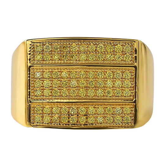 Triple Ice Bar Lemonade CZ Bling Bling Ring