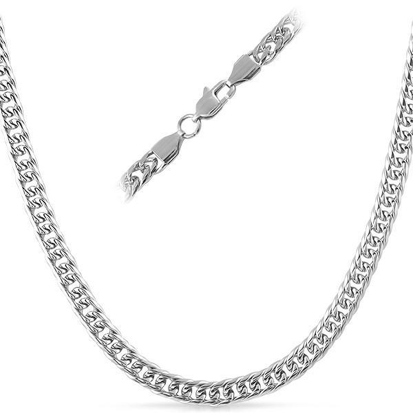 Double Cuban Stainless Steel Chain Necklace 6MM