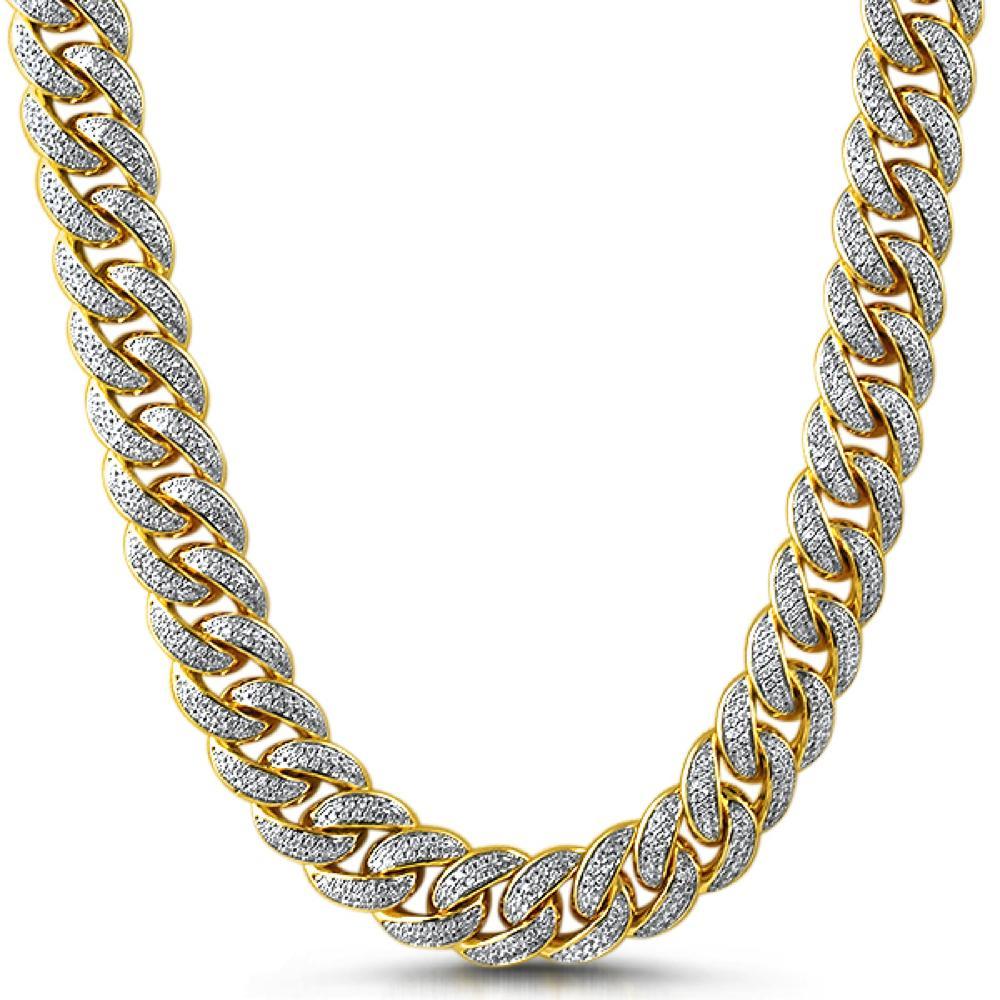 15MM Miami Cuban Gold CZ Bling Bling Chain