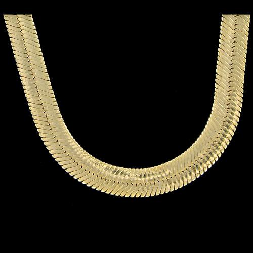 Mann Gold Herringbone Chain Plated 11mm 20 Inch Necklace