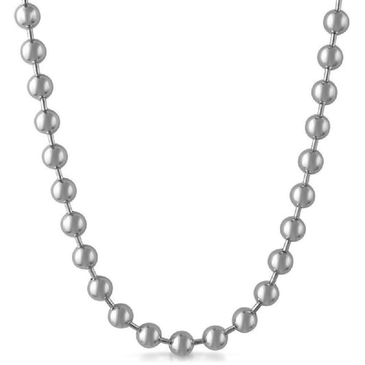 8MM Bead Chain Rhodium Necklace