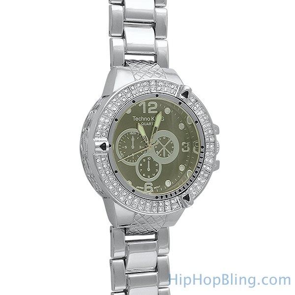 Double Ice Bling Bling Watch Silver