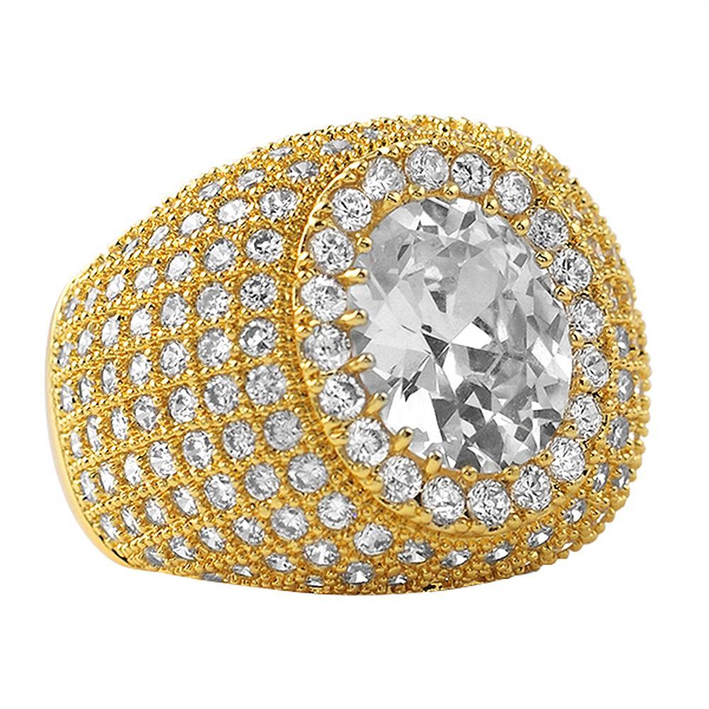Masterpiece Gold CZ Bling Bling Ring