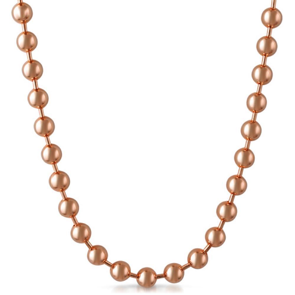 8MM Rose Gold Bead Chain Necklace