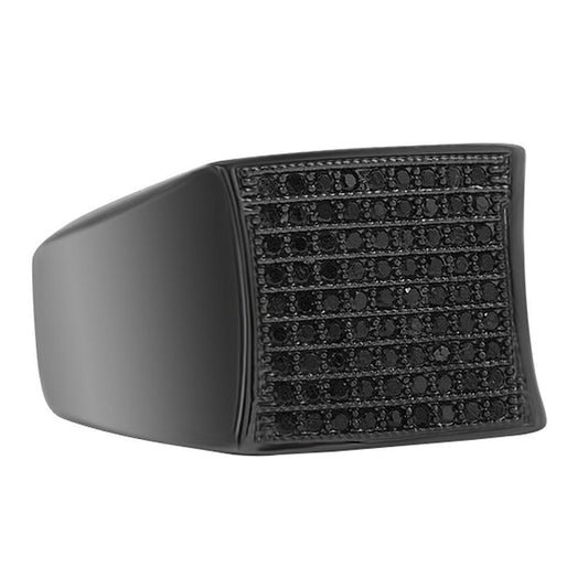 Clean Kite Black CZ Bling Bling Ring