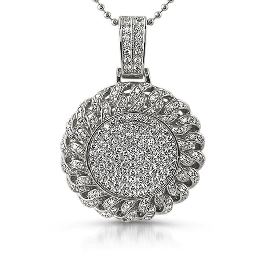 Cuban Bling Bling Medallion Rhodium
