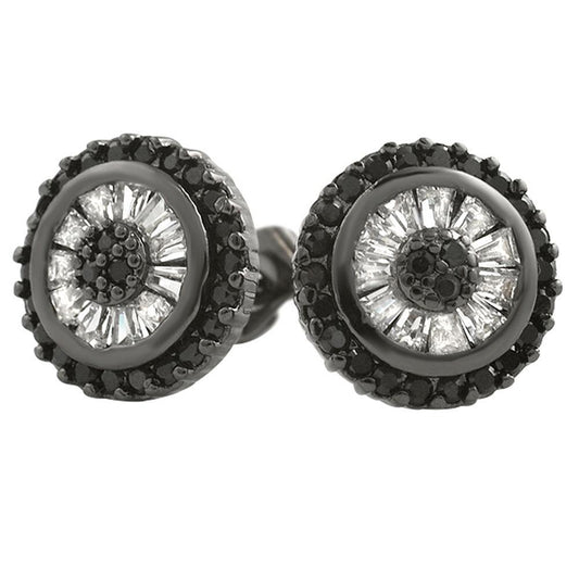 Black Radiant Baguette CZ Bling Bling Earrings