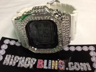 Custom G Shock GLX-5600 w/ .15cttw Diamond Case White Band