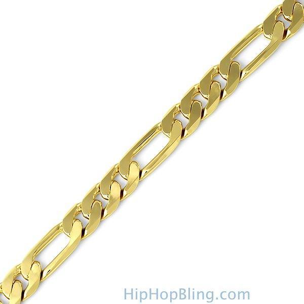 Figaro 9MM Gold Plated Bracelet