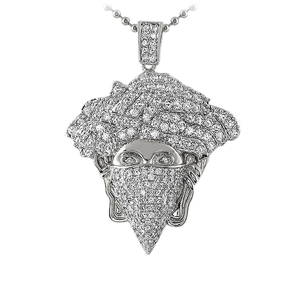 Masked Medusa Rhodium Hip Hop Pendant