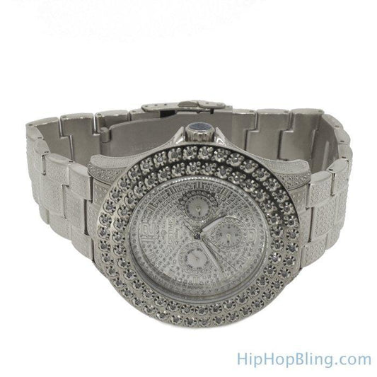 2 Row .50cttw Diamond Hip Hop Watch