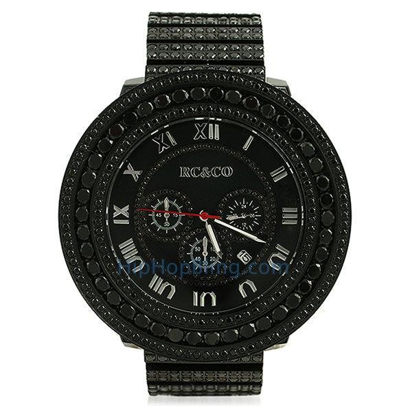 RC&Co Fully Custom CZ Black HipHop Watch