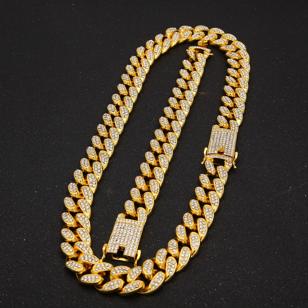 20MM Bling Bling Miami Cuban 2 Chain 1 Bracelet Gold Bundle
