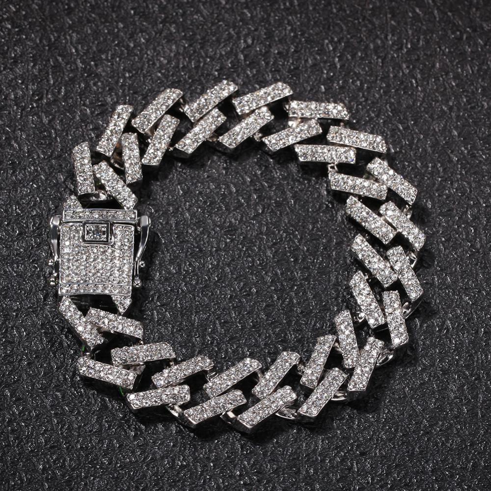 14MM Bling Bling Sharp Cuban 2 Chain 1 Bracelet Bundle
