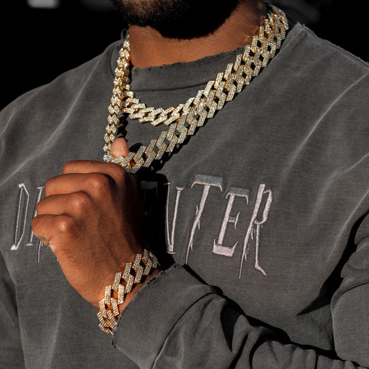 20MM Bling Bling Sharp Cuban 2 Chain 1 Bracelet Bundle