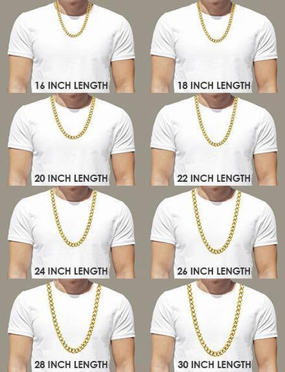 .925 Silver Gold Baguette CZ Bling Bling Chain