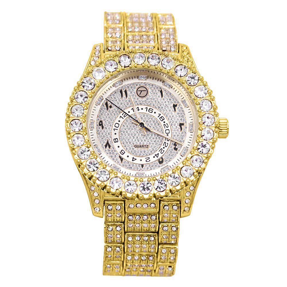 Sky Big Rocks Iced Out Bling Bling Hip Hop Watch