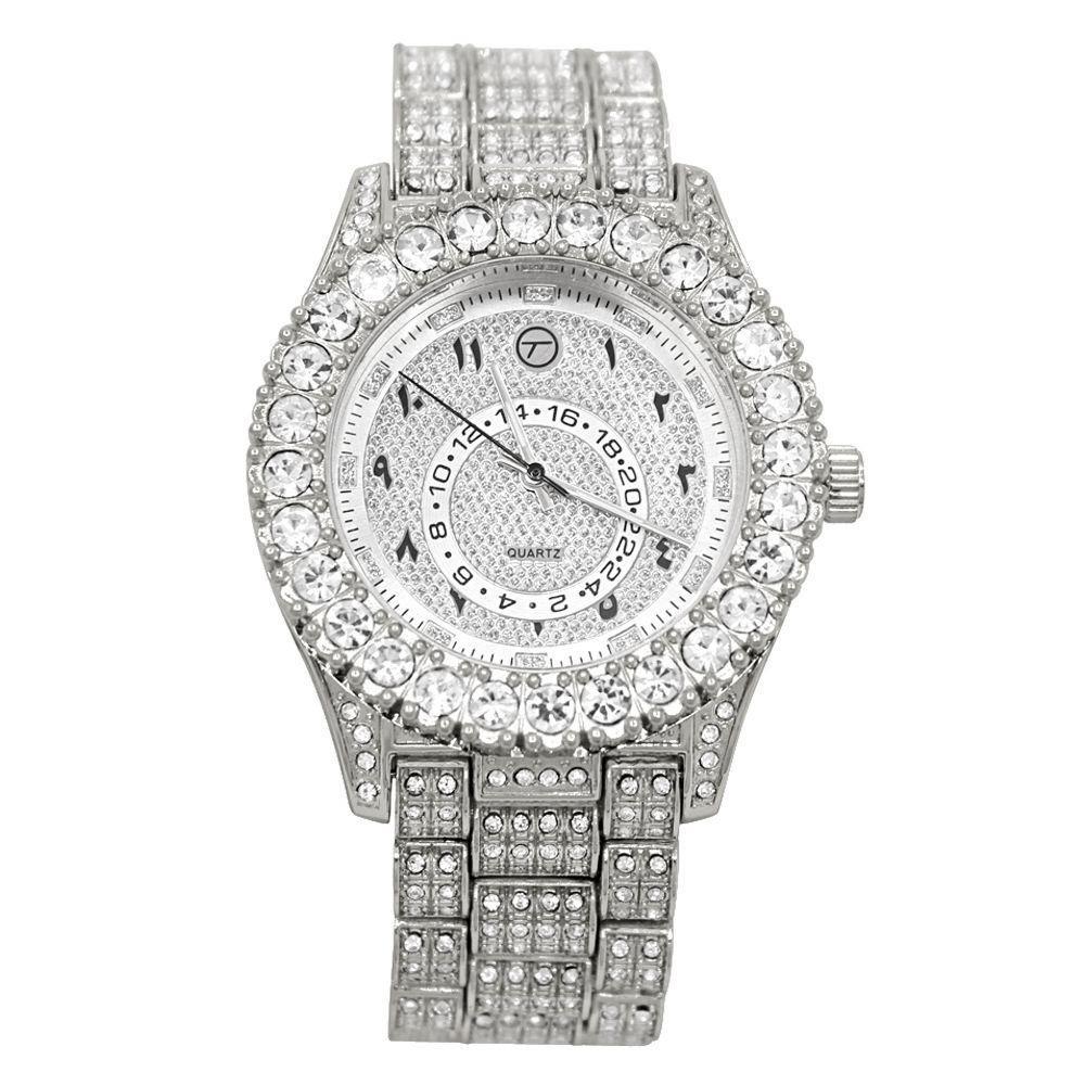 Sky Big Rocks Iced Out Bling Bling Hip Hop Watch