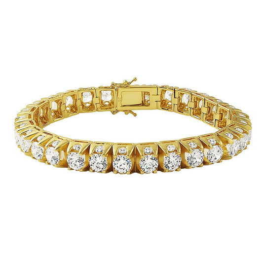 3D Thick Tennis Bracelet Gold