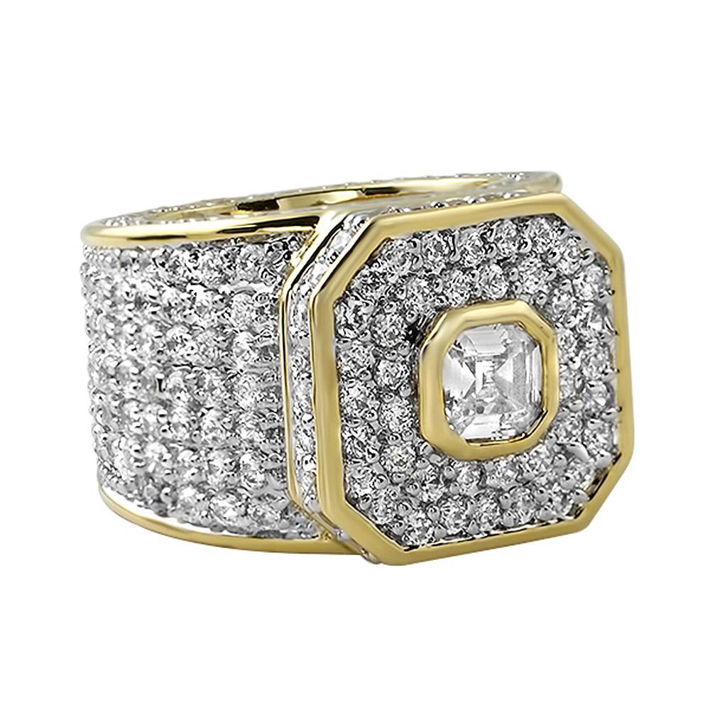 Asscher Gold Bling Bling Boss Ring