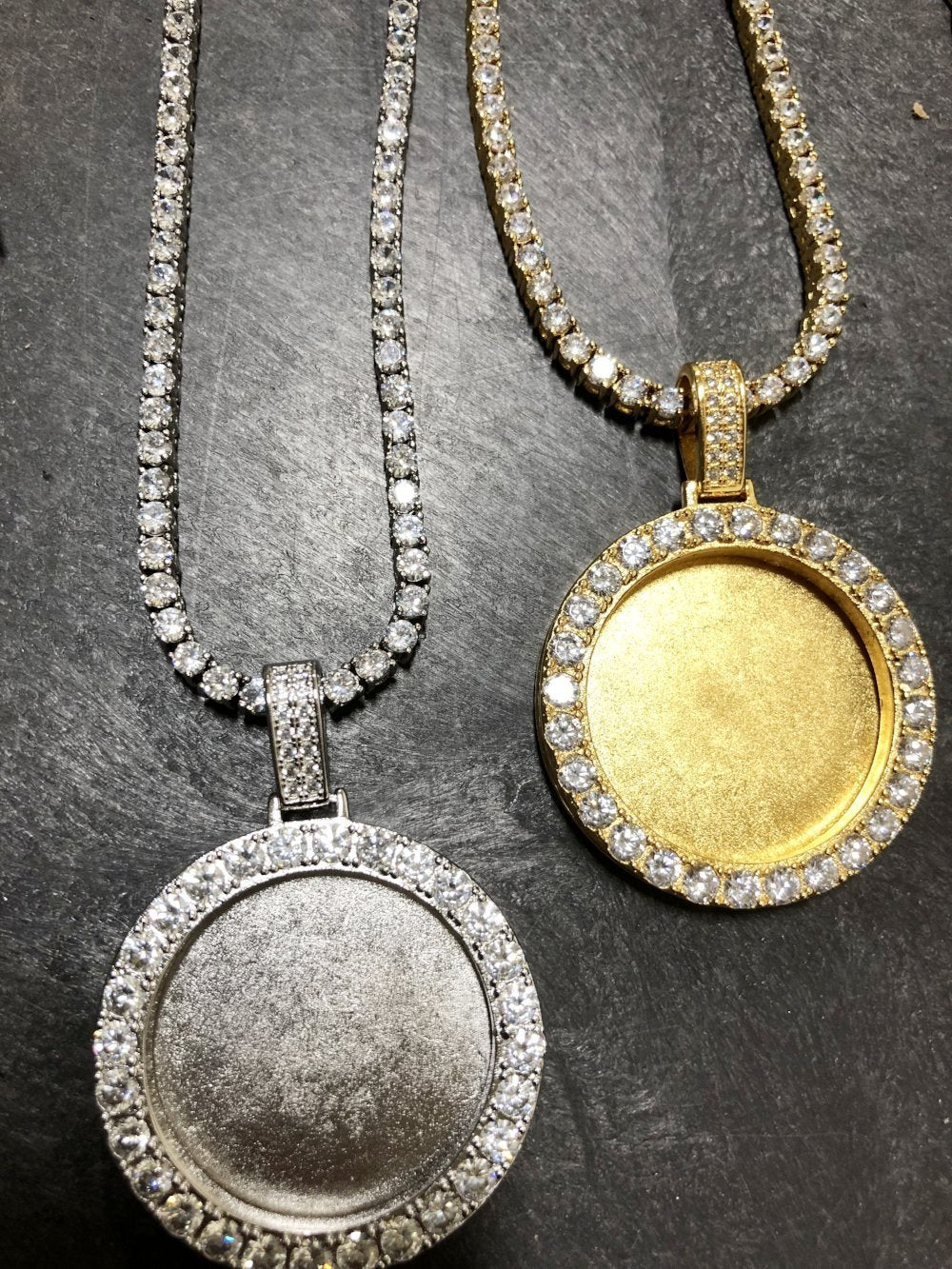 Custom Picture Frame Pendant .925 Silver Rhodium