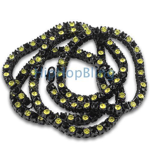 Black and Yellow Panther Black Bling Bling Chain