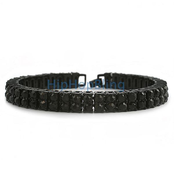 Bling Bling 2 Row Black Bracelet