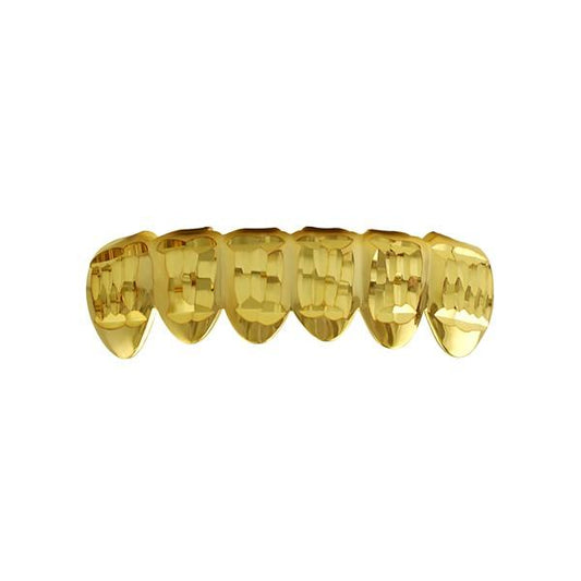 Classic Gold Grillz Diamond Cut Bottom