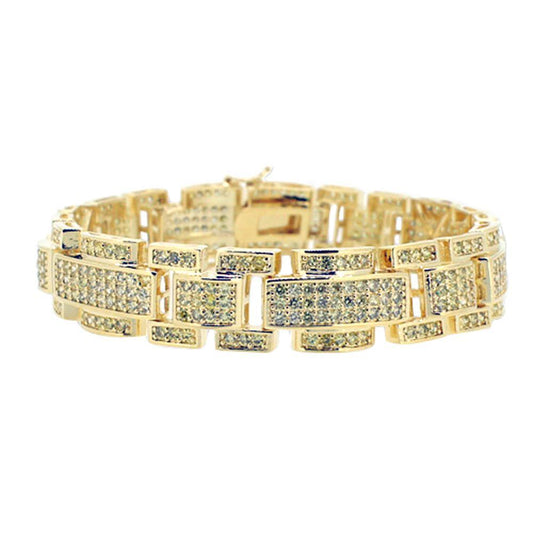 Lemonade Blocky CZ Micro Pave Bling Bling Bracelet