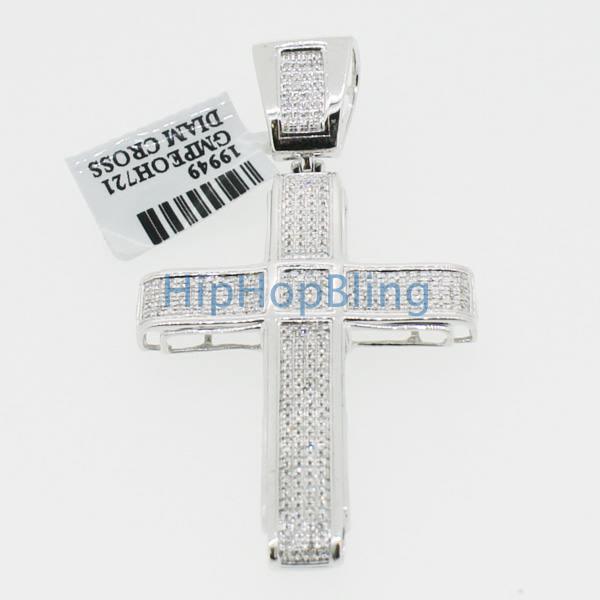 Boxy .80ct Real Diamond Hip Hop Cross Pendant